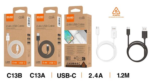 Idusd C13A C13B Cable Type-C 1.2M 2.4A