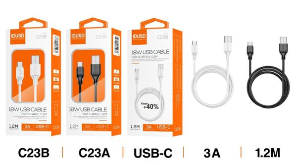 Idusd C23A C23B Turbo Cable Type-C 1.2M 2.4A