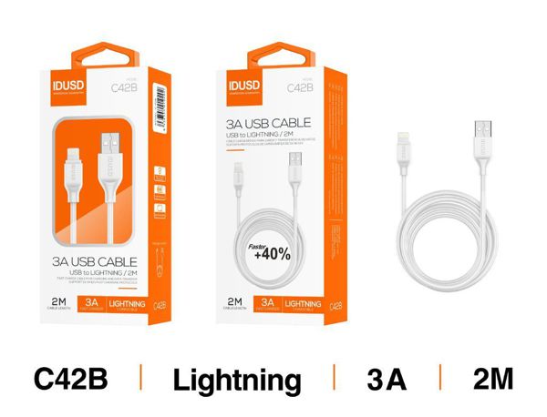 Idusd C42B Cable Lighnting 2M 2.4A
