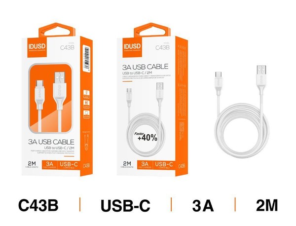 Idusd C43B Turbo Cable Type-C 2M 2.4A