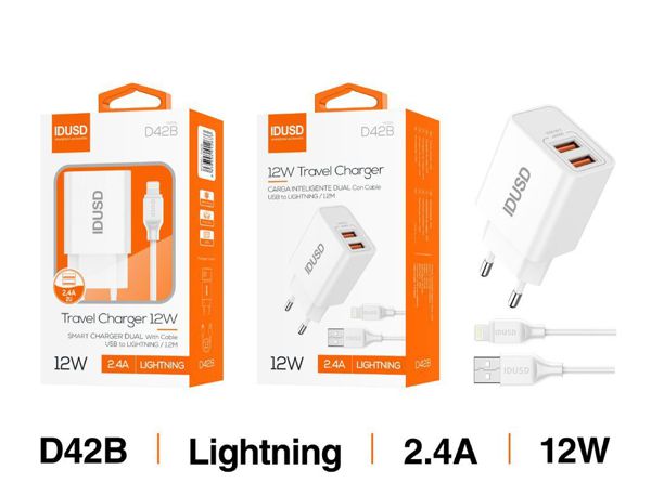 Idusd D42B Smart Cargador 2 USB 2.4A - Iphone
