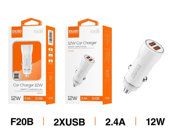 Idusd F20B Adaptador Coche 2 USB 2.4A