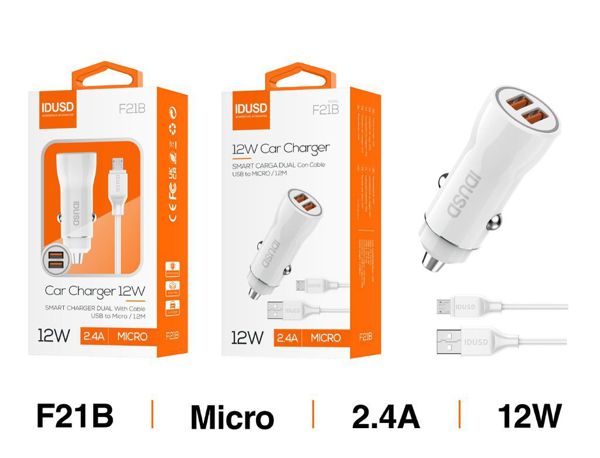 Idusd F21B Cargador Coche Micro USB