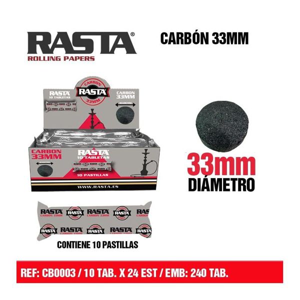 Rasta Cb0003 Carbon 33Mm 10 Tabletas