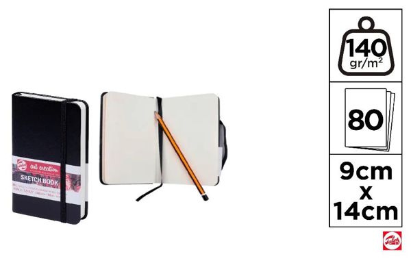 MP 9314001M SKETCHBOOK NEGRO 9 x 14 140 g TALENS