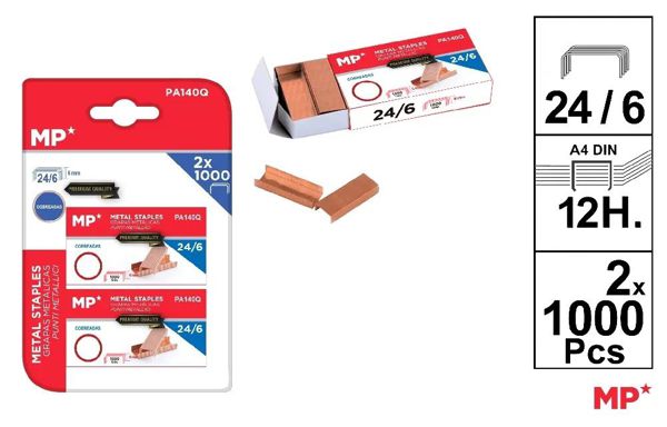 Mp Pa140Q Blister De Grapas 24/6 Calidad 2 Uds
