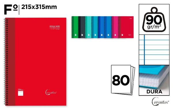 MP PB003 CUADERNO ESPIRAL Fo 80 HOJAS 90 g/m2 HOR