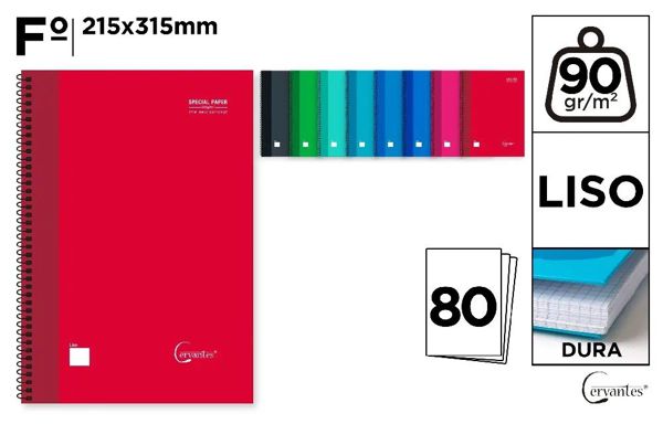 MP PB004 CUADERNO ESPIRAL Fo 80 HOJAS 90 g/m2 LIS