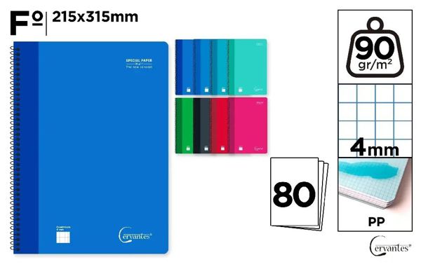 MP PB051 CUADERNO ESPIRAL Fo 80 HOJAS 90 g/m2 PP
