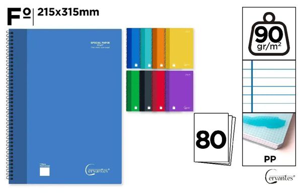 MP PB053 CUADERNO ESPIRAL Fo 80 HOJAS 90 g/m2 HOR