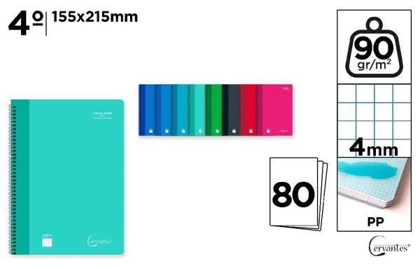 MP PB061 CUADERNO ESPIRAL 4o 80 HOJAS 90 g/m2 4X4