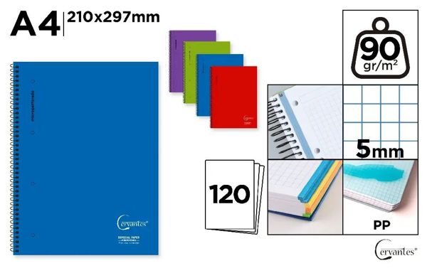 MP PB137 CUADERNO PP A4 120 HOJAS CUADRíCULA