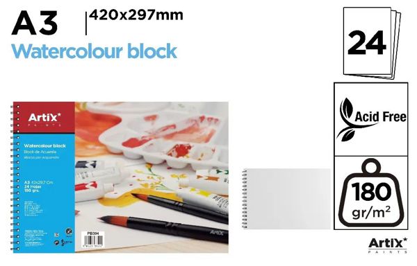 Mp Pb304 Block De Acuarela 24 Hojas A3