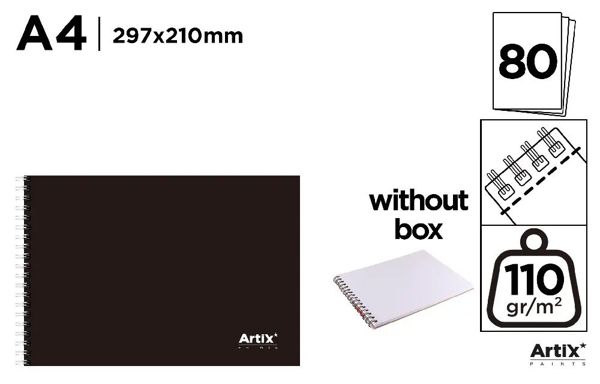 MP PB345 BLOCK DE DIBUJO TAPA NEGRA PP A4 110 g/m