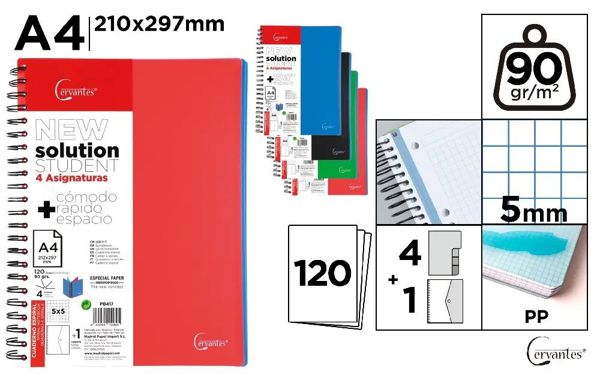 Mp Pb417 Cuaderno A4 120 Hojas Y 4 Tapas
