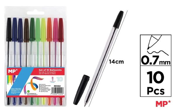 Mp Pe102 Set De 10 Boligrafos De Colores