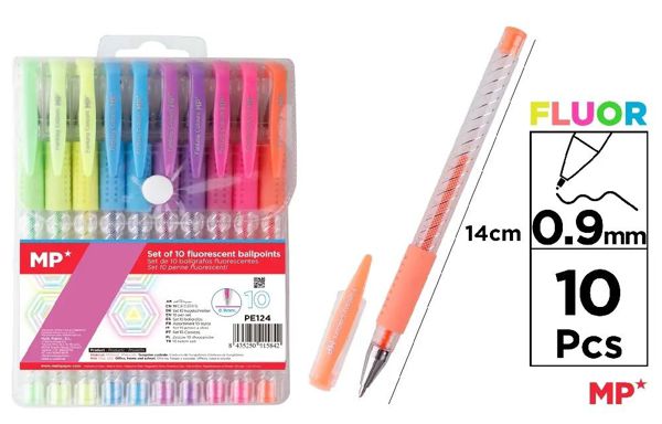 Mp Pe124 Set De 10 Boligrafos Fluorescentes