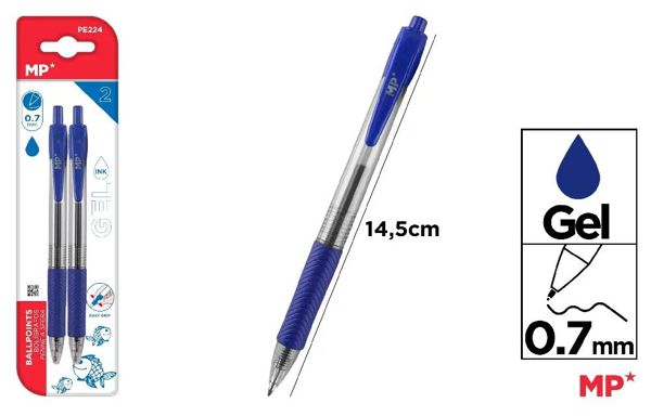 MP PE224 BOLíGRAFO GEL PUNTA 0.7 mm 2 Uds