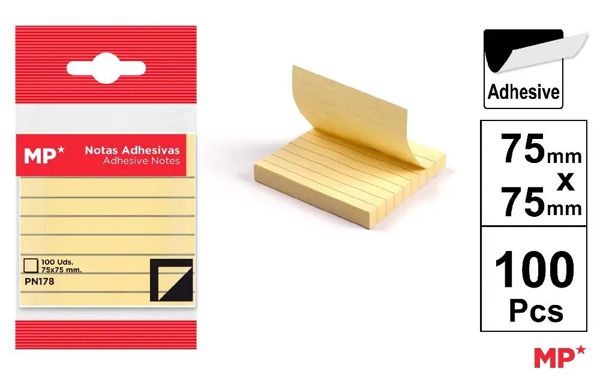 MP PN178 NOTAS ADHESIVAS 75 x 75MM 100 HOJAS