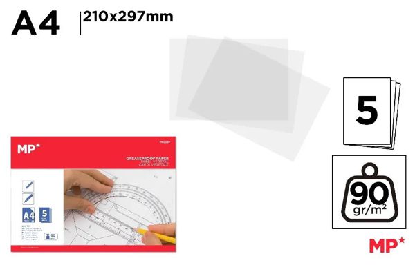 Mp Pn203P Papel Vegetal A4 5 Hojas