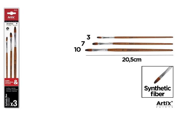Mp Pp231 Artix Set De 3 Pinceles Redondos