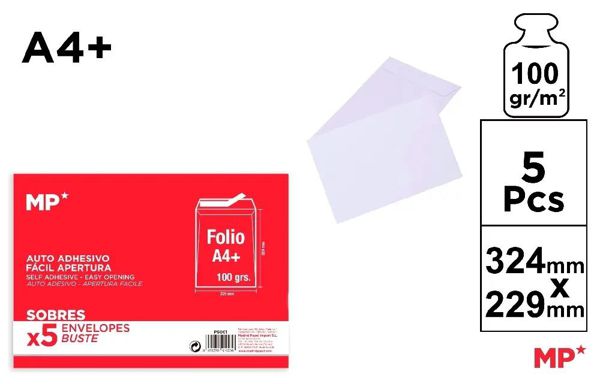 MP PS001 SOBRE 324 x 229 mm 5 Uds