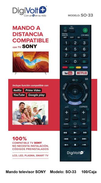 Digivolt So-33 Mando Compatible Para TV Sony