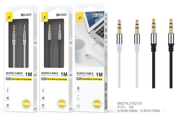 One Plus 2102152 B6279 Cable De Audio S.Basic M/M 3.5Mm 1M