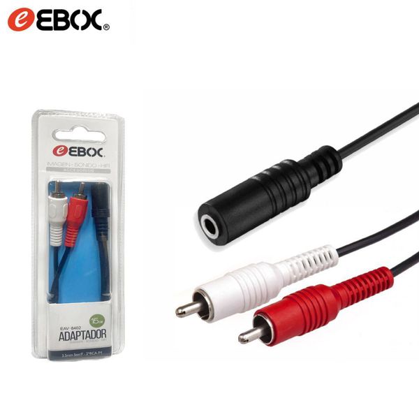 Ebox Eav-8402 Adaptador 2 Rca A Jack