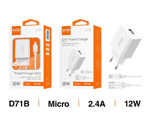Idusd D71B Smart Charger 2.4A Micro Sb