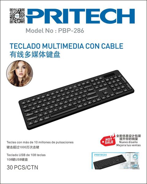 Pritech Pbp-286 Teclado Multimedia Con Cable