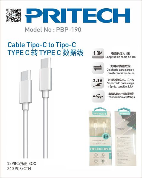 Pritech Pbp-190 Cable Type C- Type C