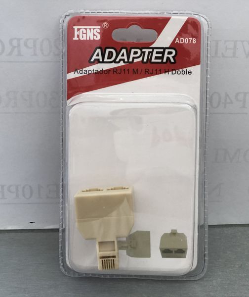 Adaptador Rj11 M / Rj11 H Doble