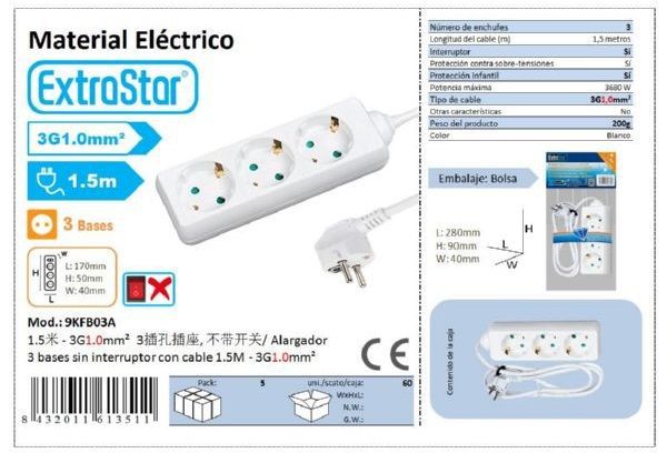Extrastar 9Kfb03A Alargador 3 Base 1.5Mts
