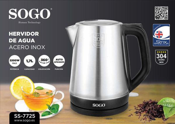 Sogo Ss-7725 Hervidor Agua Inalambrico Srix Control