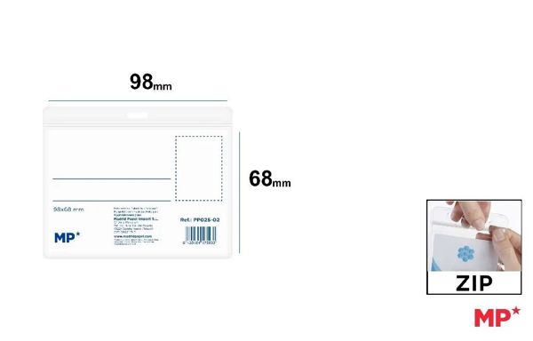 Mp Pp025-02 Tarjeta Identificacion Horizontal Con Zip