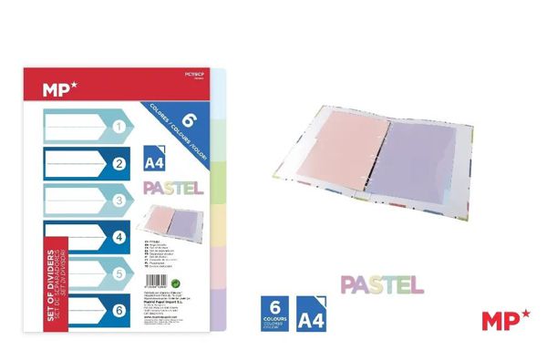 Mp Pc119Cp Separadores 6 Colores Pastel A4
