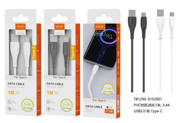 Mtk 0152901 Tb1290 Cable Dato Pvc Venus Type-C 1M 3A