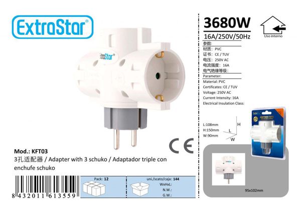 Extrastar 6Kft03 Ladron Schuko 3 Tomas G/B