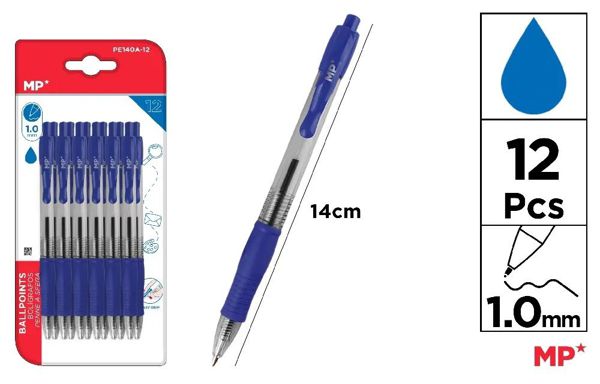 Mp Pe140A-12 Juego De 12 Boligrafos Azul