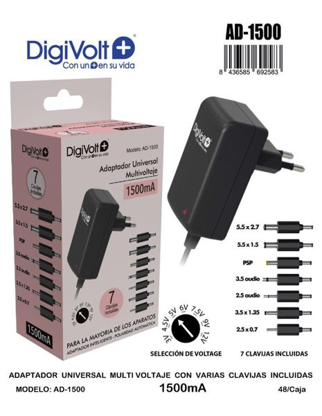 Digivolt Ad-1500 Adaptador Universal Multi Voltaje 1500Mah