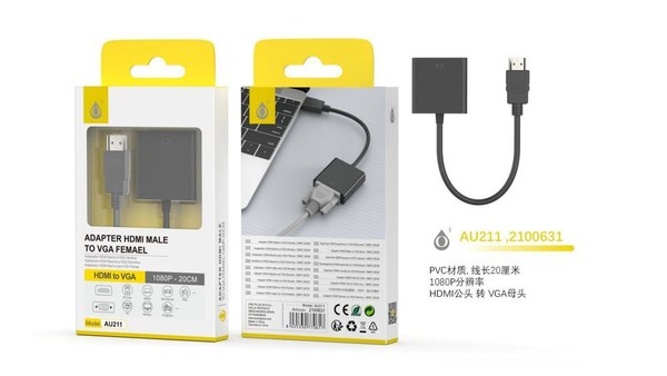 One Plus 2100631 Au211 Cable HDMI A Vga M-H 0.2M