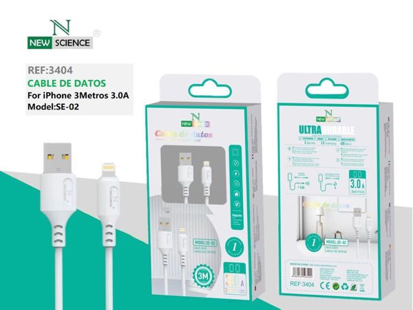 New Science Se-02 Cable Iphone 5-13 3M 3.0A