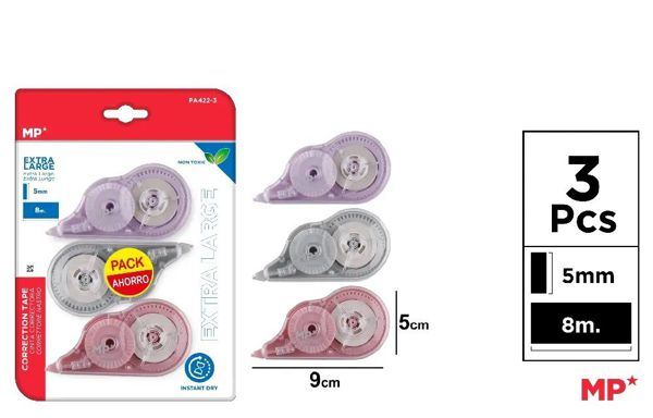 MP PA422-3 CORRECTOR CINTA 3 Uds. 5MMm x 8M MORAND