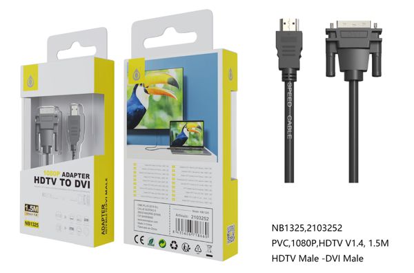 One Plus 2103252 Nb1325 Cable HDMI A Dvi 1080P 1.5M