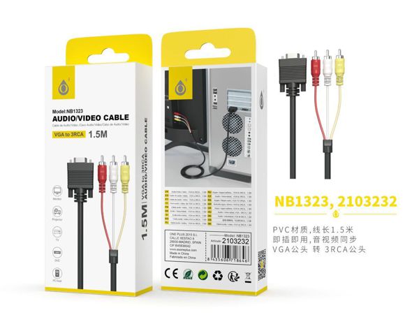One Plus 2103232 Nb1323 Cable De Vga A 3Rca 1.5M Negro