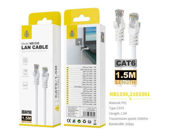 One Plus 2103302 Nb1330 Cable Internet Cat6 1.5M