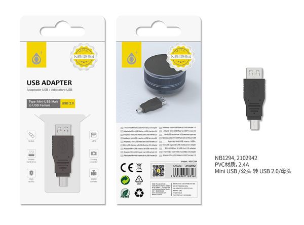 One Plus 2102942 Nb1294 Adaptador Mini USB Hembra A Hembra