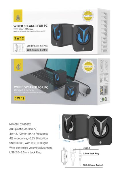 One Plus 2400812 Nf4081 Altavoz PC Control Volumen