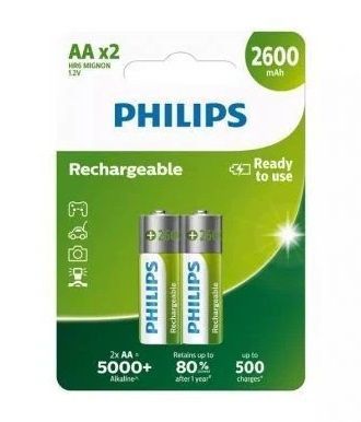 Philips R6B2A260/10 Pack 2 Pila Aa Recargables